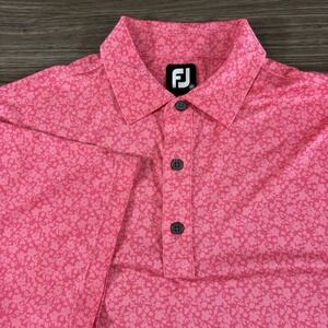 FootJoy Daisy Pink All Over Print Golf Polo Shirt Performance Size Medium
